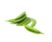 Fresh Sugar Snap Peas on White Background