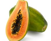Sliced Papaya on White Background