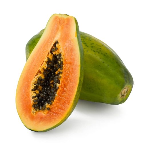 Sliced Papaya on White Background