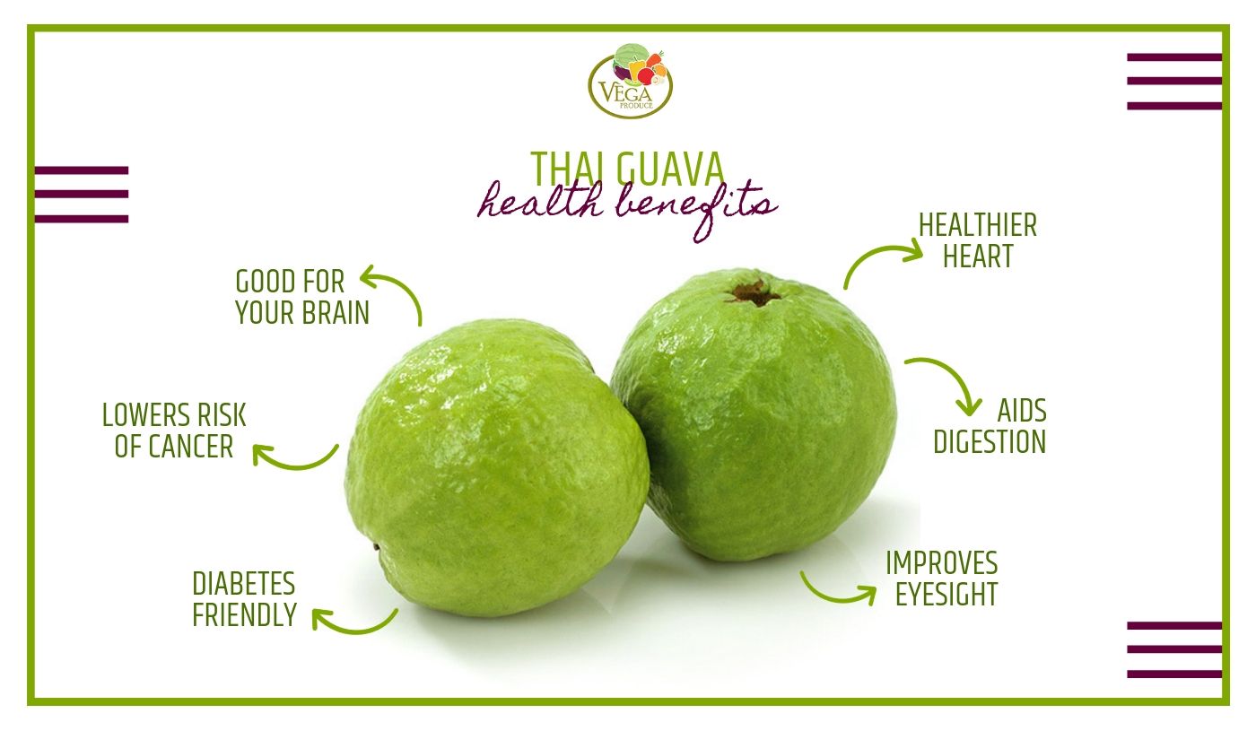 Are you looking to order thai guava? Vega Produce is the place for you. Find tropical fruits with delivery at your door. Here are some guava health benefits!
