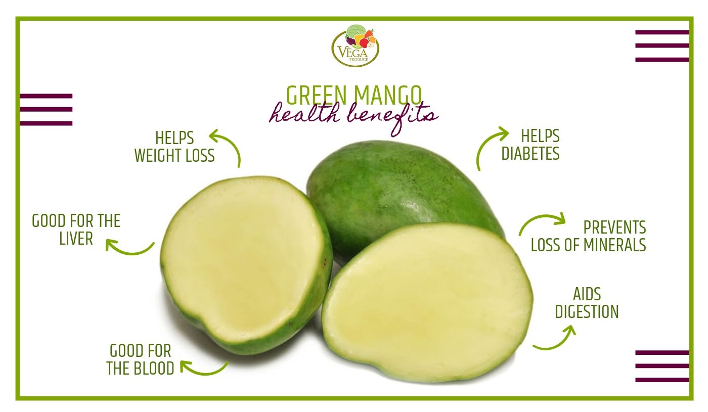 Are you looking to buy green mango? Vega Produce is the place for you. Find fresh tropical fruits with delivery at your door. Learn about some mango health benefits!